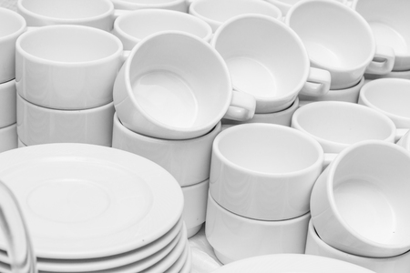 Coffee cups background.の写真素材