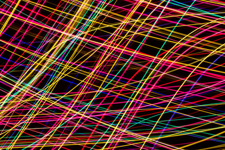 Long exposure colorful neon lights pattern.の写真素材