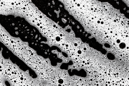 Soap bubbles black and white texture.の写真素材
