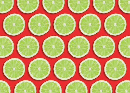 Green lime slices section design pattern.