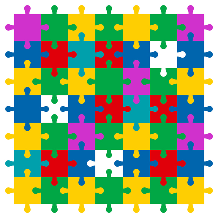 Colorful puzzle pieces connected together background.の写真素材