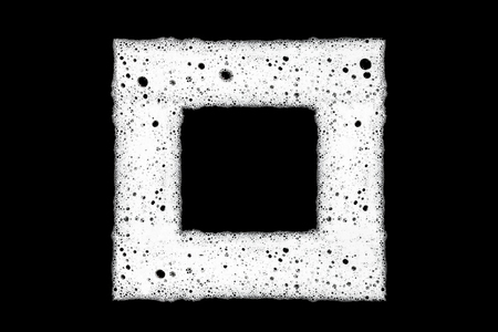 Soap bubbles empty copy space black and white rectangle frame background.の写真素材