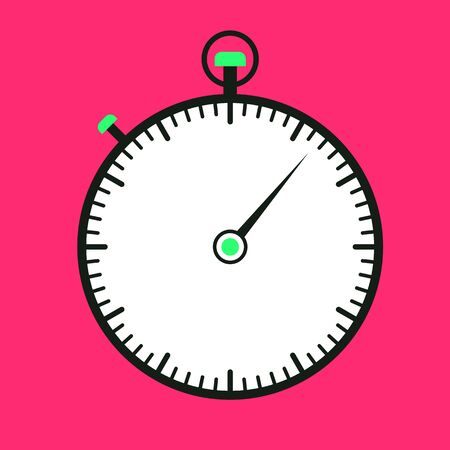 Round stopwatch graphic icon isolated on pink. Sport time record background.の写真素材