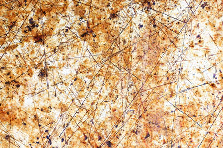 Metal rust texture. Grunge peeling paint background. Dirty industrial steel sheet pattern. Corroded...