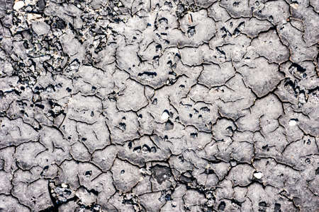 Dirty asphalt cracks texture. Bad condition surface. Scratched lines background. White and black...
