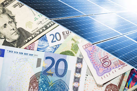 Solar panel texture. Environmental technology. Cco power supply background. Cell generating current....