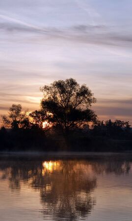 the early morning on the riverの写真素材