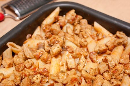 food with penne pastaの写真素材