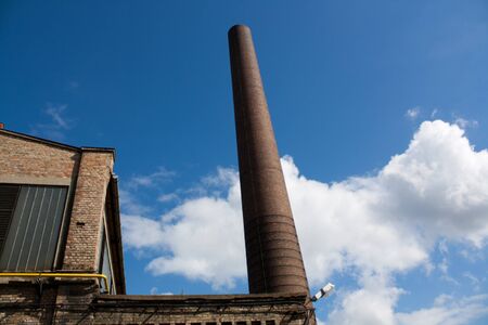 The very old factory building and chimneyの写真素材