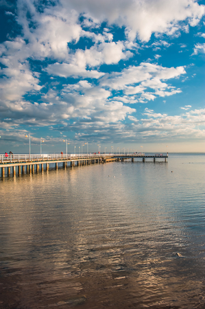 pier at sunsetの写真素材