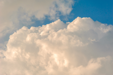 White clouds against the blue skyの写真素材
