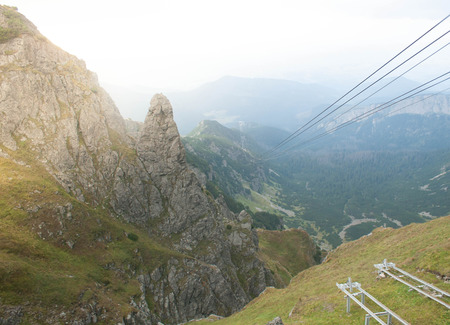 ZAKOPANE, POLAND - SEPTEMBER 05, 2014: High Tatras autumn mountains. View of the border between Poland and Slovakia.の写真素材