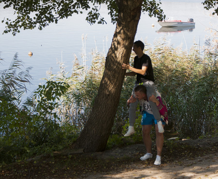WAGRAWIEC, POLAND - JUNE 21, 2014: Polish Disco band Jurad working during shooting music video clipのeditorial素材
