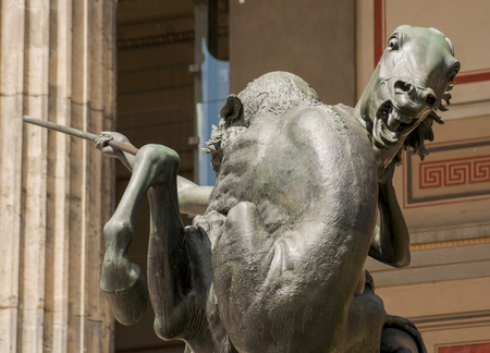 BERLIN, GERMANY - MAY 30, 2014: Architectural detail of Altes Museum in Berlin.Museum, showcasing its permanent exhibition on the art and culture of the Greeks, Etruscans, and Romans.のeditorial素材