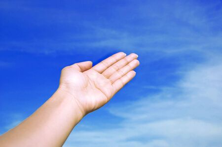 giving handの写真素材