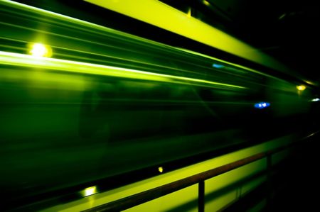 abstract of fast train passing byの写真素材