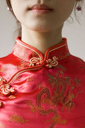 abstract chinese cheongsam costumeの写真素材