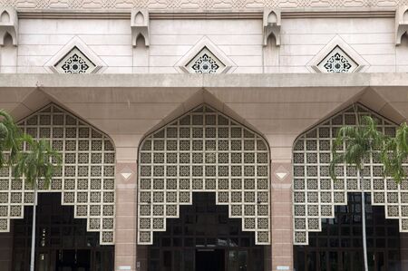 An example of Islamic design cast in concrete on a building in Putrajaya, Malaysia.の写真素材