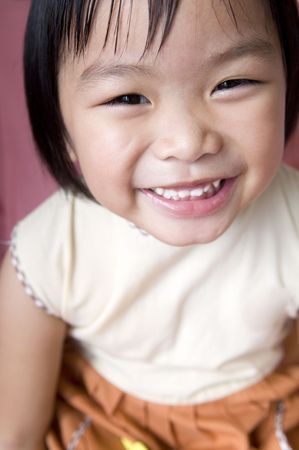 Happy 5 years old Asian girl