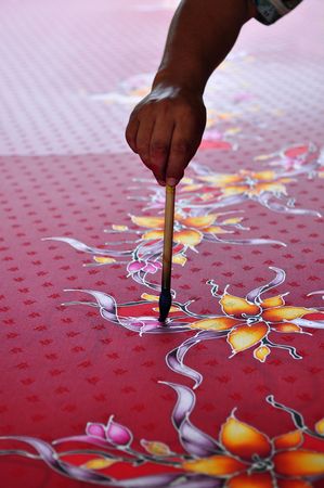 Batik painting at Kelantan State, Malaysia, Asia.の写真素材