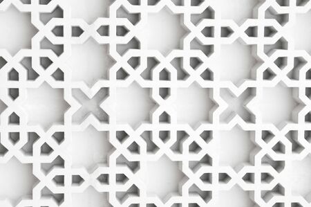 An example of Islamic design cast in concrete on a building in Malaysia.の写真素材
