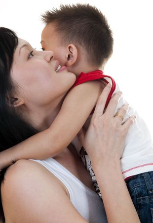 Asian Chinese mother and son.の写真素材