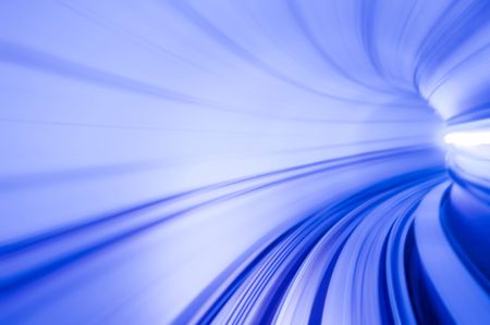 Photo looking in front of an airport train inside tunnel.の写真素材