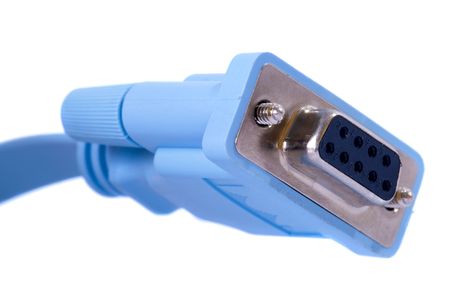Close up console cable rj45 on white background.の写真素材