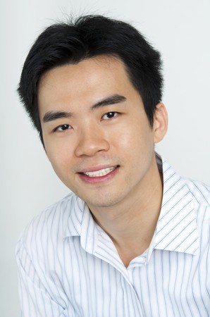 Close up on good looking Asian Maleの写真素材