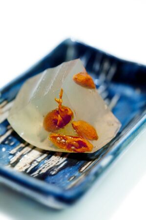 Close up of Japanese sweet kanten jellyの写真素材