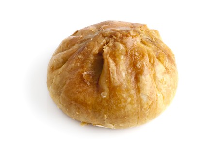 Famous Malaysian food - Seremban Siew pau. It is a type of baked bun with flaky pastry bun and meat filling.の写真素材