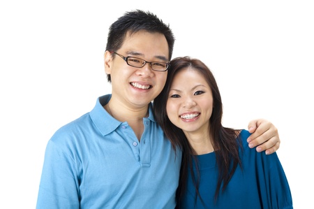 Beautiful Loving Couple on white backgroundの写真素材