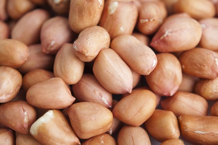 Close up red skin peanuts