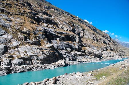 Water melt from himalaya range, route from Manali to Leh, India