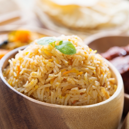 Indian food biryani rice or briyani rice, fresh cooked, indian dish.の写真素材
