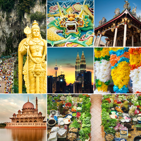 Collage of Malaysia attractions and landmark. All picture belongs to me.の写真素材