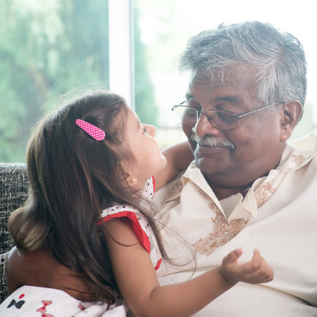 Portrait Indian family at home. の写真素材