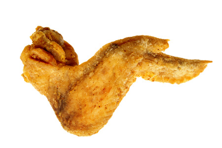 Original recipe fried chicken wing, isolated on white background.の写真素材