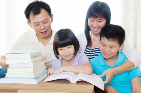 Asian family readingの写真素材