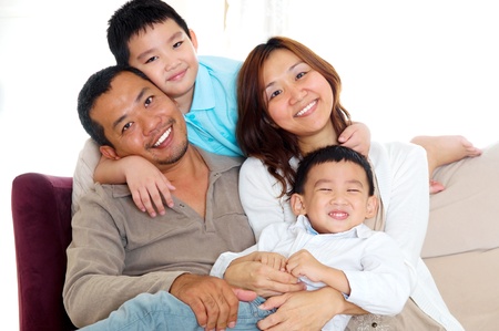 portrait of asian familyの写真素材