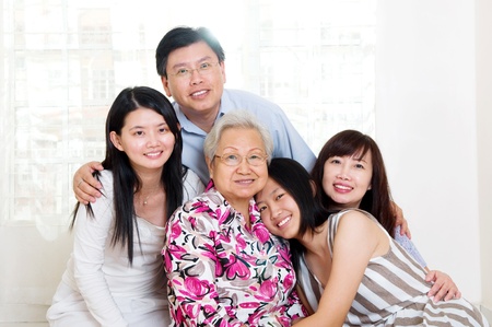 beautiful 3 generations familyの写真素材