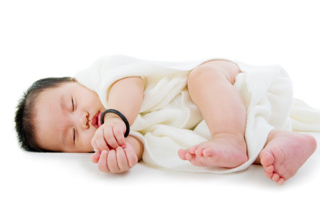 Sleeping baby boyの写真素材