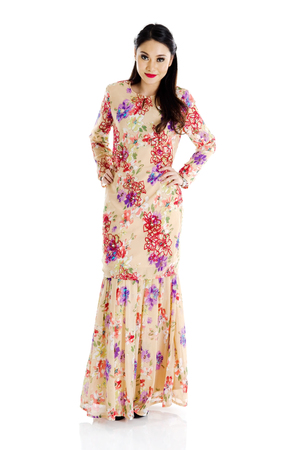 Pretty southeast asian woman in traditional fashionの写真素材