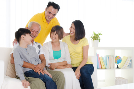 Asian three generations family