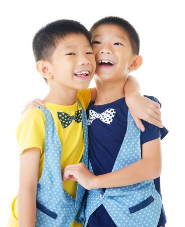 Asian twin brothersの写真素材