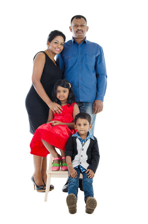 Indoor portrait of asian familyの写真素材