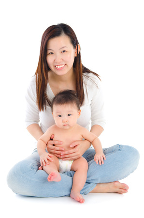 Asian mother and babyの写真素材