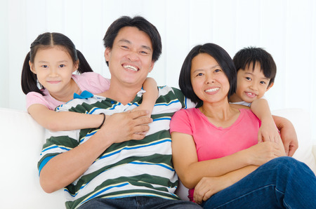 Portrait of asian familyの写真素材