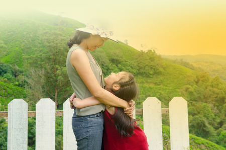 Asian mother and daughterの写真素材