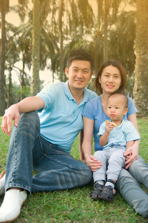 Asian familyの写真素材